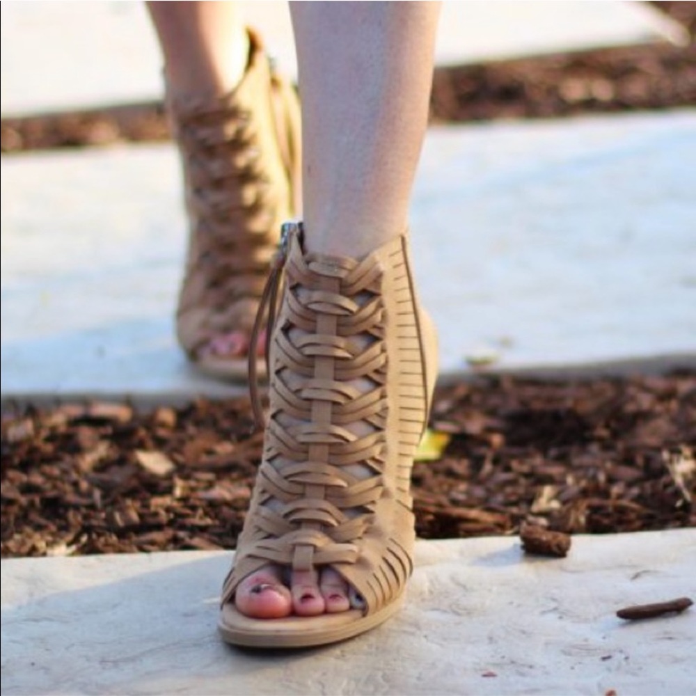 Dolce Vida Alyson Peep Toe Strappy Booties